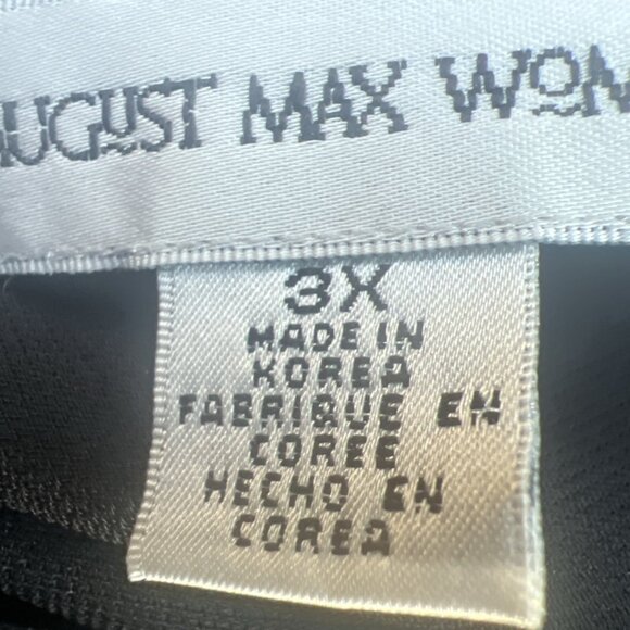 August Max Woman Dressy Black Long Sleeve Button Up Blouse Size 3X - Picture 5 of 10